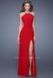 Picture of: Sleeveless Dress with Sheer Straps and Crystal Beading in Red, Style: 20842, Main Picture