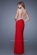Picture of: Sleeveless Dress with Sheer Straps and Crystal Beading in Red, Style: 20842, Back Picture