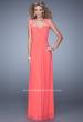 Picture of: Cap Sleeve Net Jersey Dress with Keyhole Back in Coral, Style: 20844, Main Picture