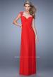 Picture of: Cap Sleeve Net Jersey Dress with Keyhole Back in Red, Style: 20844, Detail Picture 2