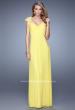 Picture of: Cap Sleeve Net Jersey Dress with Keyhole Back in Yellow, Style: 20844, Detail Picture 3