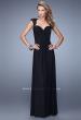 Picture of: Cap Sleeve Net Jersey Dress with Keyhole Back in Black, Style: 20844, Detail Picture 5