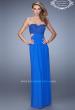 Picture of: Stretch Net Prom Gown with Beaded Lace Appliques in Blue, Style: 20851, Main Picture