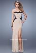 Picture of: Jersey Prom Gown with Pearl Encrusted Embroidery in Nude, Style: 20855, Detail Picture 2
