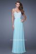 Picture of: Embellished Net Jersey Dress with Cut Outs and Side Straps in Blue, Style: 20861, Main Picture