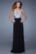 Picture of: Embellished Net Jersey Dress with Cut Outs and Side Straps in Black, Style: 20861, Detail Picture 1