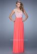 Picture of: Embellished Net Jersey Dress with Cut Outs and Side Straps in Coral, Style: 20861, Detail Picture 2