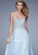 Picture of: Embellished Strapless Dress with Gathered Chiffon Skirt in Blue, Style: 20888, Main Picture