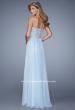 Picture of: Embellished Strapless Dress with Gathered Chiffon Skirt in Blue, Style: 20888, Back Picture