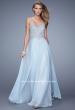 Picture of: Embellished Strapless Dress with Gathered Chiffon Skirt in Blue, Style: 20888, Detail Picture 1