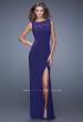 Picture of: Jersey Prom Dress with Sheer Side and Neckline Panels in Purple, Style: 20894, Main Picture