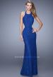 Picture of: Lace Halter Prom Gown with Crystal Beading in Blue, Style: 20896, Detail Picture 1
