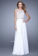 Picture of: Sheer Straps and Lace Bodice Prom Dress with Belt in White, Style: 20899, Detail Picture 3