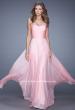 Picture of: Ruched and Beaded Long Chiffon Prom Dress in Pink, Style: 20901, Detail Picture 1