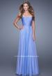 Picture of: Ruched and Beaded Long Chiffon Prom Dress in Purple, Style: 20901, Detail Picture 2