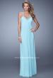 Picture of: Net Jersey Prom Dress with Sheer Beaded Straps in Aqua, Style: 20903, Detail Picture 2