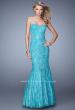 Picture of: Long Lace Mermaid Prom Gown with Open Back in Aqua, Style: 20925, Main Picture