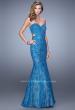 Picture of: Long Lace Mermaid Prom Gown with Open Back in Teal, Style: 20925, Detail Picture 3