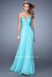 Picture of: Graceful Strapless Chiffon Dress with Iridescent Stones in Aqua, Style: 20930, Main Picture