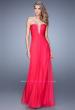 Picture of: Graceful Strapless Chiffon Dress with Iridescent Stones in Red, Style: 20930, Detail Picture 2