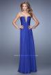 Picture of: Graceful Strapless Chiffon Dress with Iridescent Stones in Blue, Style: 20930, Detail Picture 3