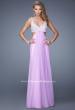 Picture of: Full Length Chiffon Prom Dress with Hand Beaded Bra Top in Wisteria, Style: 20942, Main Picture