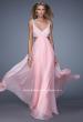 Picture of: Full Length Chiffon Prom Dress with Hand Beaded Bra Top in Pink, Style: 20942, Detail Picture 2