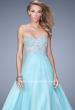 Picture of: Chiffon Prom Dress with Sweetheart Neckline and Pearls in Aqua, Style: 20952, Detail Picture 1