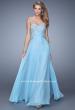 Picture of: Embroidered Bodice Prom Dress with Sweetheart Neck in Blue, Style: 20953, Detail Picture 4