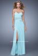 Picture of: Jersey Prom Dress with Sheer Lace Detail in Aqua, Style: 20959, Main Picture