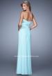 Picture of: Jersey Prom Dress with Sheer Lace Detail in Aqua, Style: 20959, Back Picture