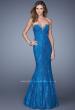 Picture of: Long Lace Mermaid Dress with Multicolored Beading in Blue, Style: 20964, Main Picture