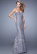 Picture of: Long Lace Mermaid Dress with Multicolored Beading in Silver, Style: 20964, Detail Picture 2