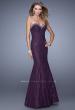 Picture of: Long Lace Mermaid Dress with Multicolored Beading in Purple, Style: 20964, Detail Picture 3