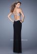Picture of: Bold Sequined Bodice Prom Dress with Cut Outs in Black Multi, Style: 20968, Back Picture