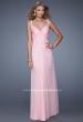 Picture of: Long Chiffon Prom Dress with Gathered Knot Detailing in Pink, Style: 20978, Main Picture