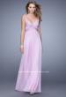 Picture of: Long Chiffon Prom Dress with Gathered Knot Detailing in Wisteria, Style: 20978, Detail Picture 2