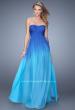 Picture of: Long Ombre Chiffon Prom Dress with Gathered Waist in Blue, Style: 20986, Main Picture
