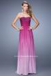 Picture of: Long Ombre Chiffon Prom Dress with Gathered Waist in Pink, Style: 20986, Detail Picture 2
