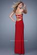 Picture of: Strapless Prom Dress with Crisscrossed Back Straps in Red, Style: 20993, Back Picture