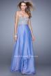 Picture of: Strapless Chiffon Gown with Tiered Skirt and Beading in Purple, Style: 20994, Detail Picture 1