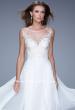 Picture of: Long Chiffon Dress with Embroidery and Keyhole Back in White, Style: 21005, Detail Picture 1