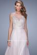 Picture of: Long Chiffon Dress with Embroidery and Keyhole Back in Pink, Style: 21005, Detail Picture 3