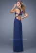 Picture of: Net Jersey Long Dress with Cutouts and Twisting in Navy, Style: 21006, Main Picture