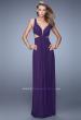 Picture of: Net Jersey Long Dress with Cutouts and Twisting in Purple, Style: 21006, Detail Picture 2