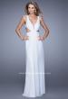 Picture of: Net Jersey Long Dress with Cutouts and Twisting in White, Style: 21006, Detail Picture 5