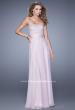 Picture of: Gathered Waistband Long Prom Dress with Crystal Beads in Pink, Style: 21015, Detail Picture 3