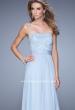 Picture of: Gathered Waistband Long Prom Dress with Crystal Beads in Blue, Style: 21015, Detail Picture 4