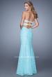 Picture of: Strapless Lace Dress Encrusted with Pearls and Stones in Aqua, Style: 21023, Back Picture