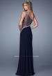 Picture of: Long One Shoulder Prom Dress with Iridescent Stones in Black, Style: 21026, Back Picture
